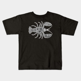 Lobster (black and white horizontal) Kids T-Shirt